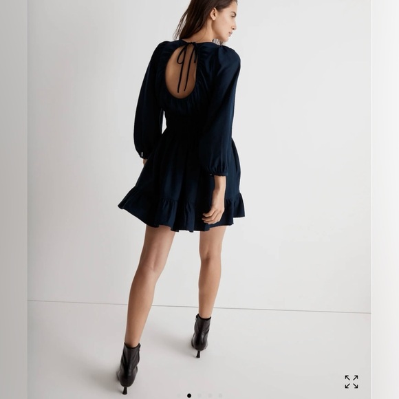 Madewell Sophia Open-Back Mini Dress in Deep‎ Indigo Size Medium - Picture 3 of 16